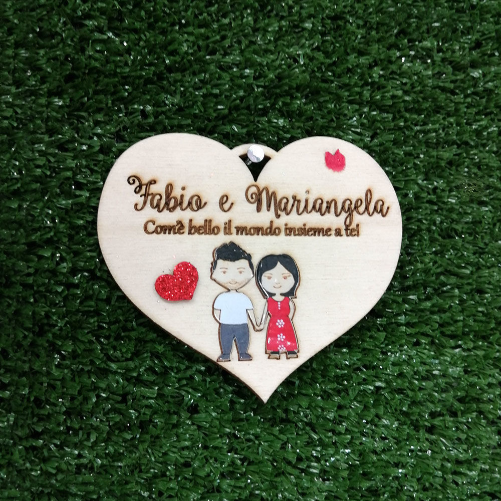 Cuore in Legno con Dedica d'Amore