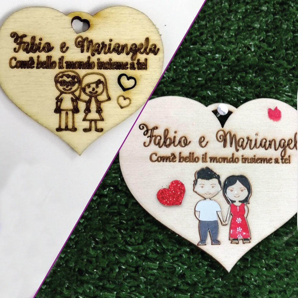 Cuore in Legno con Dedica d'Amore