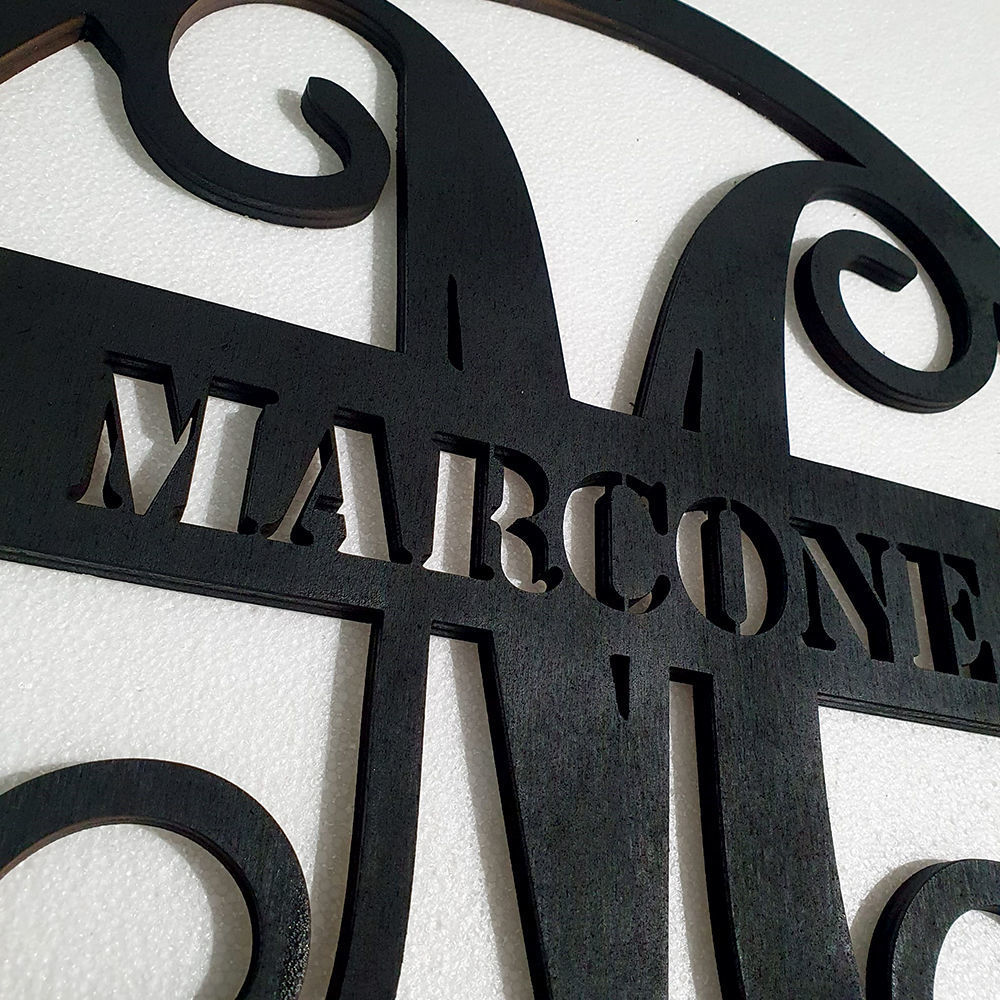 Monogramma in Legno a forma di Cerchio