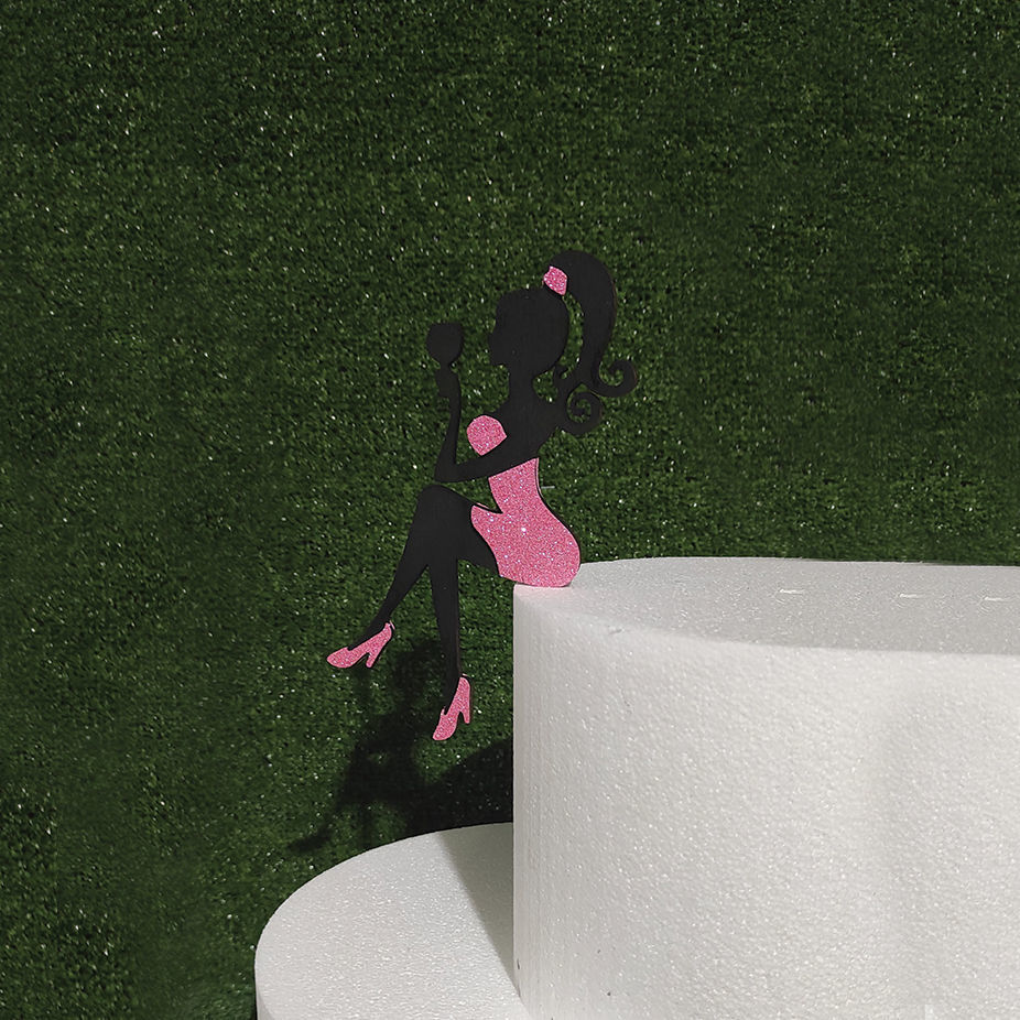 Women Cake Topper in Legno