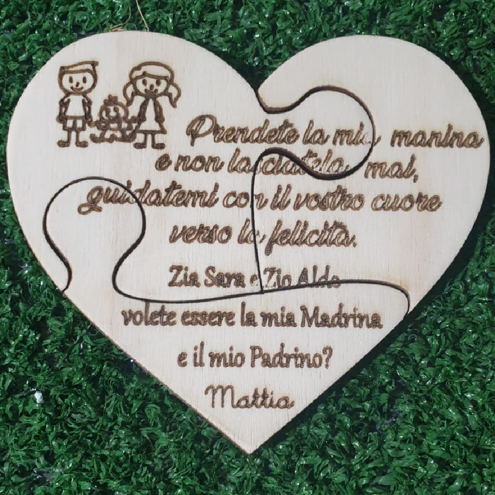 Cuore Puzzle in Legno
