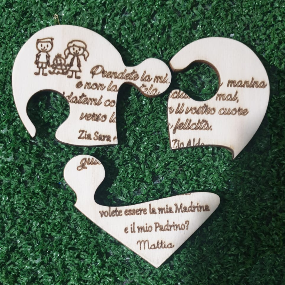 Cuore Puzzle in Legno
