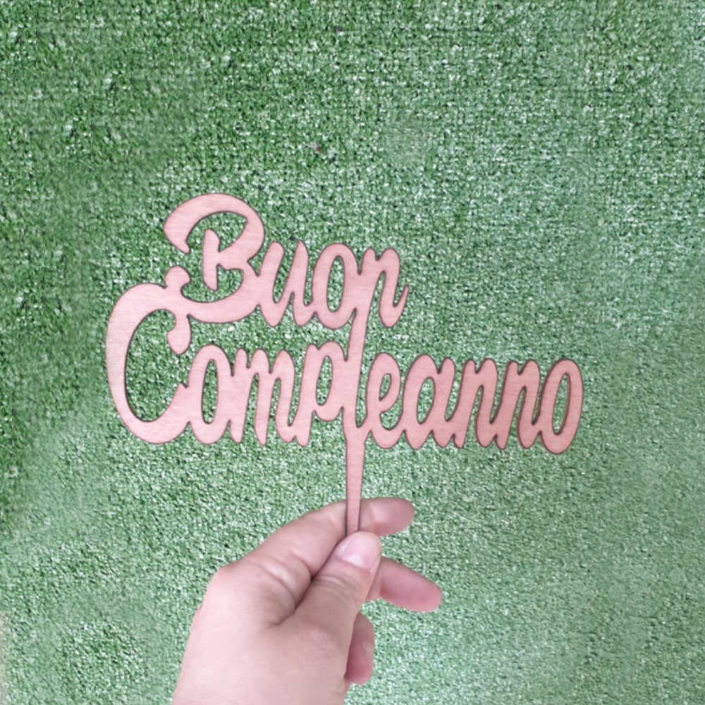 Cake Topper in Legno Ciliegio