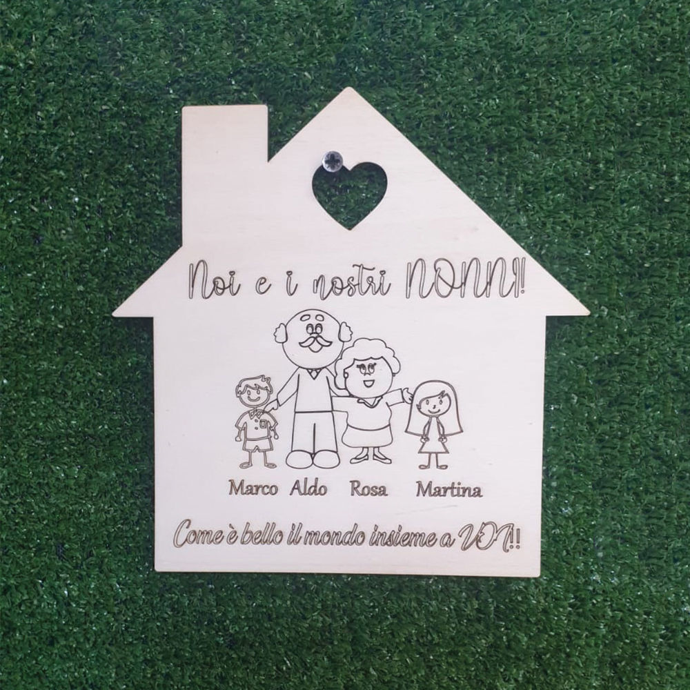 Dietro Porta in Legno a Forma di Casetta