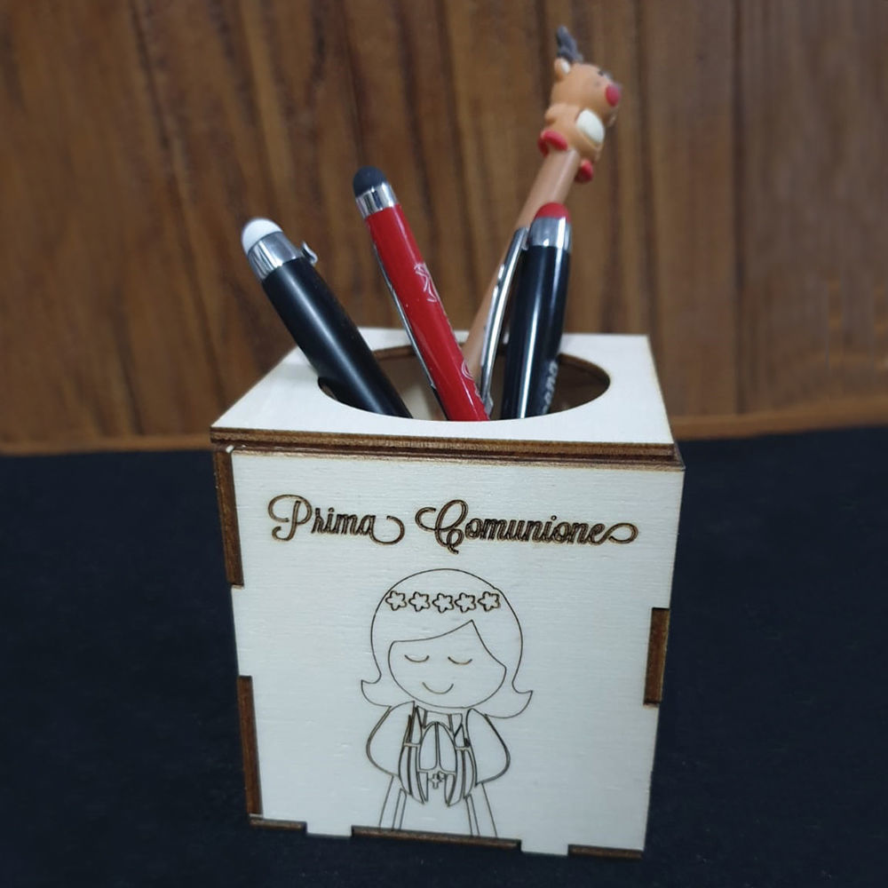 Portapenne e Portacandele in Legno per Comunione