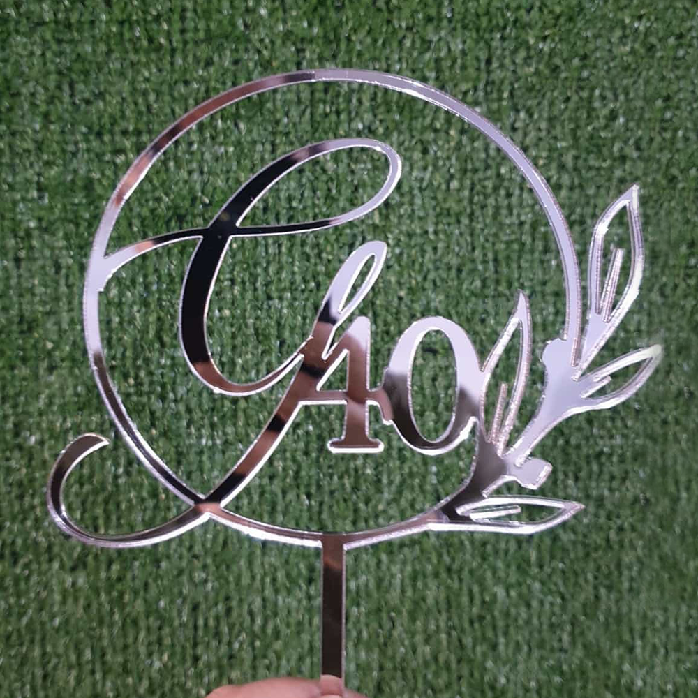 Cake Topper in Plexiglass con Iniziale e Numero Età