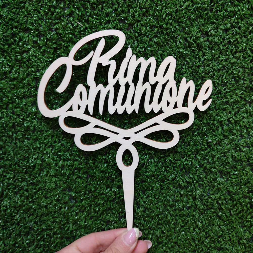 Cake Topper in Legno “Prima Comunione”