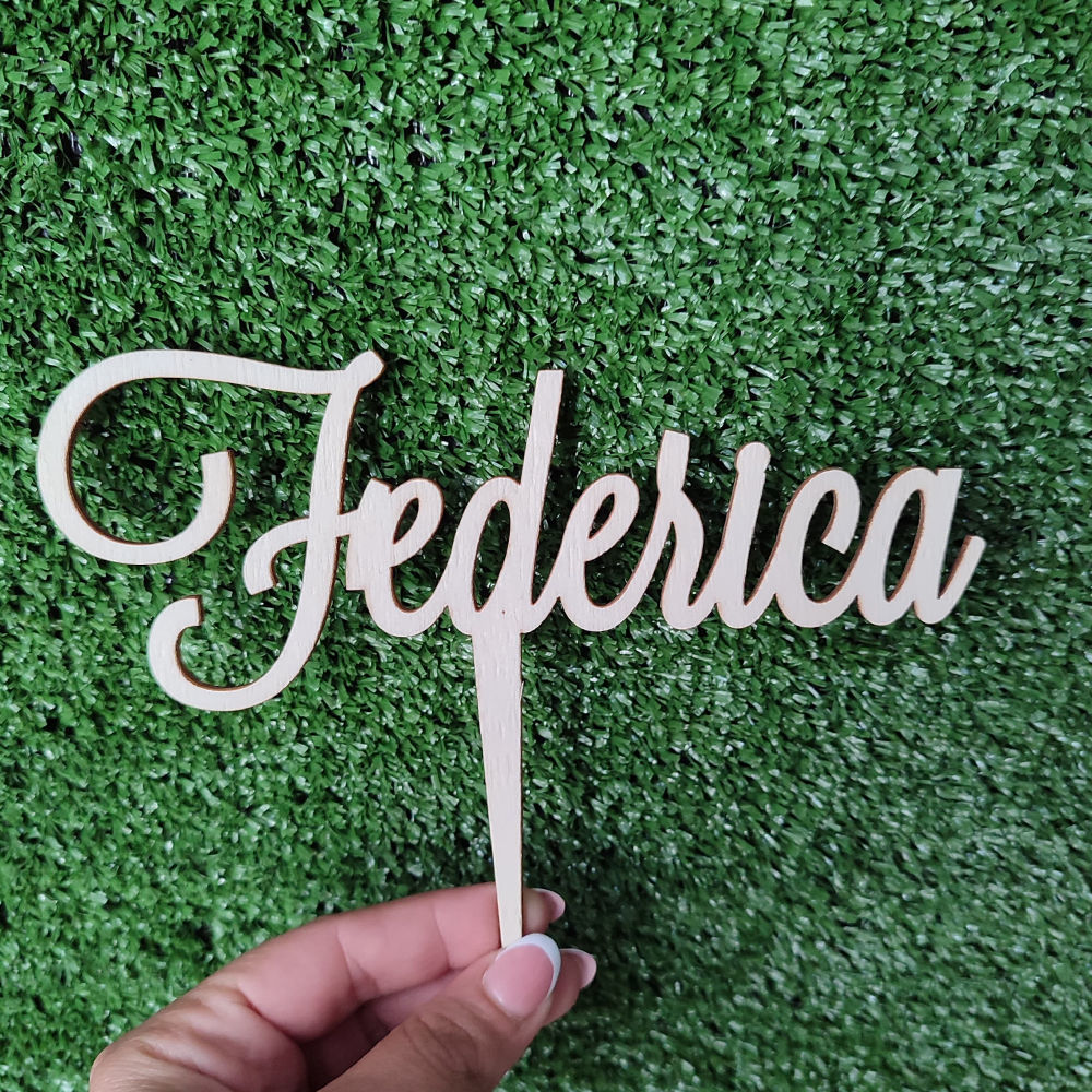 Cake Topper personalizzato con nome in corsivo
